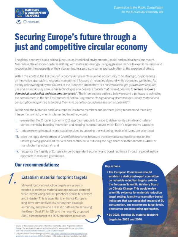 Securing Europe’s future through a just and competitive circular economy<span> – 2025</span>