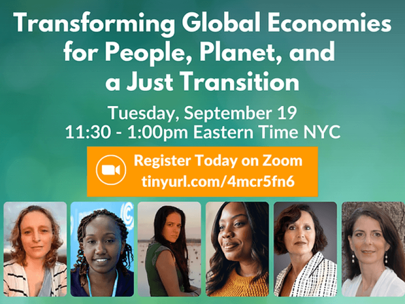 Transforming global economies for people, planet, and a just transition
