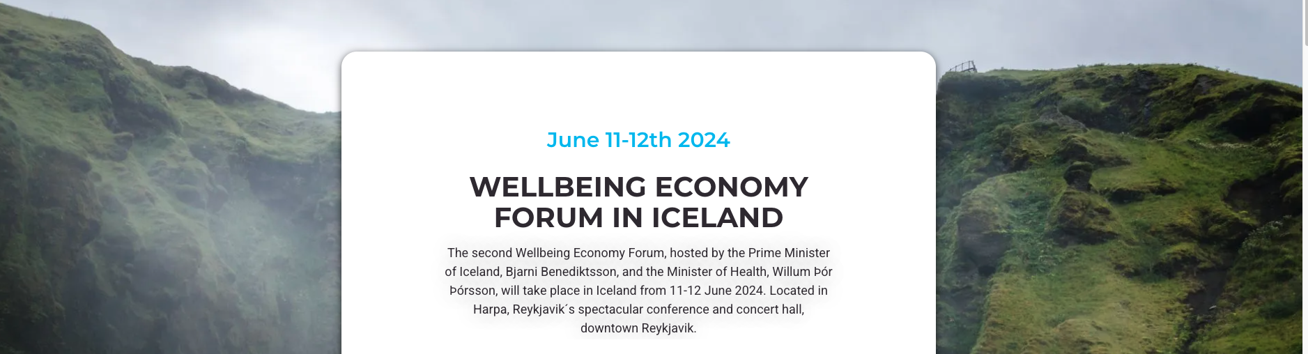 Wellbeing Economy Forum in Iceland